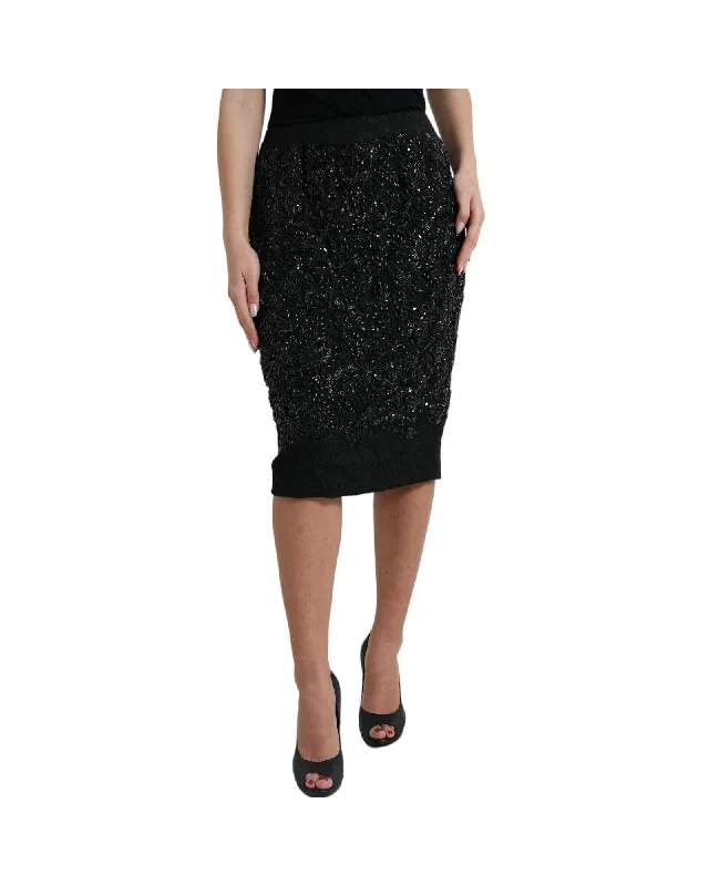 Dolce & Gabbana  Women's Black Sequin Skirt