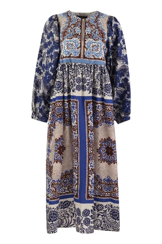 GHIOTTO - Printed poplin dress