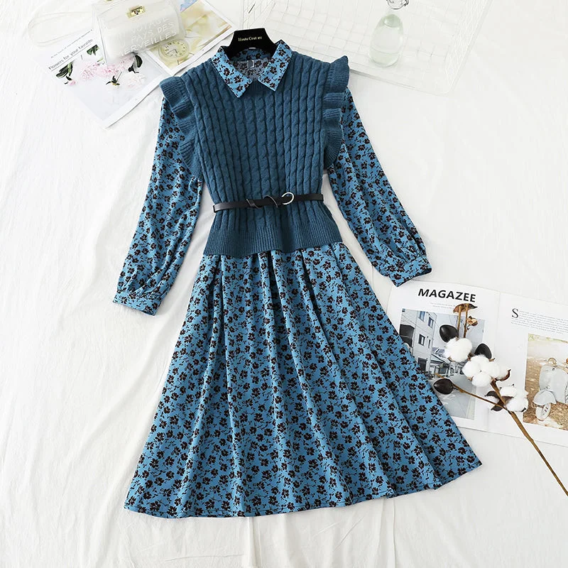 Vintage floral dress new suit  4770