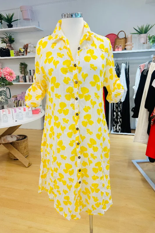 Namastai Cotton Shirtmaker Dress Daffodil